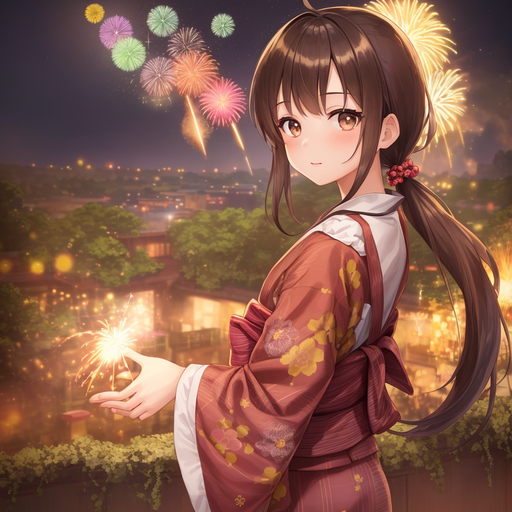 image from Stable Diffusionで花火を出す方法。夜空いっぱいの花火で夏の夜を彩ろう！