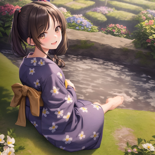image from Stable Diffusionで浴衣を試す。色や柄のバリエーションを楽しもう。